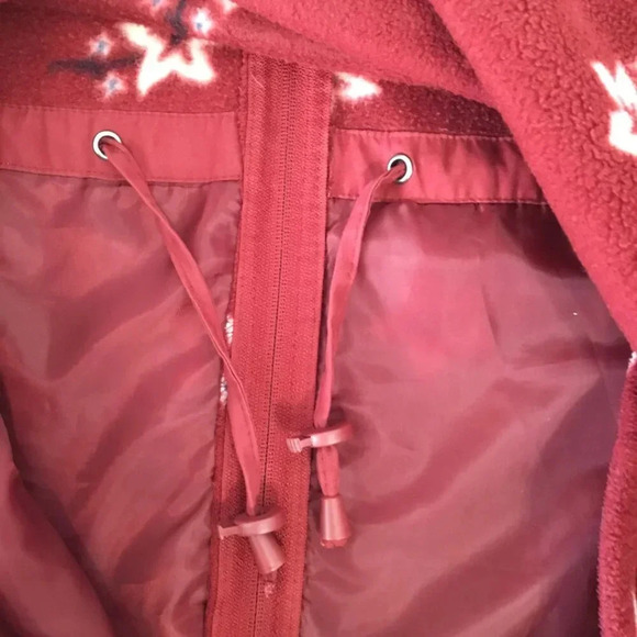 Vintage Fen.nelli SPORT long floral fleece jacket in Red and  white - Size 7/ 8 - Picture 11 of 11